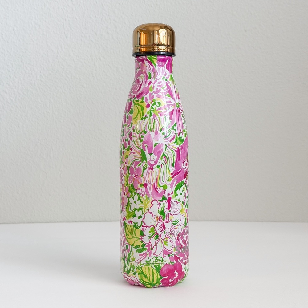 Lilly Pulitzer x Swell Floral Lion Stainless Steel Water Bottle with Gold Lid - Picture 2 of 5